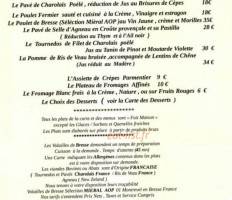 Hotel du commerce menu