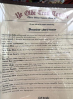 Ye Olde Trail Tavern menu