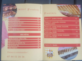 Allo Poulet menu