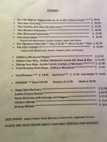 Flamingo's Hollywood Steakhouse menu