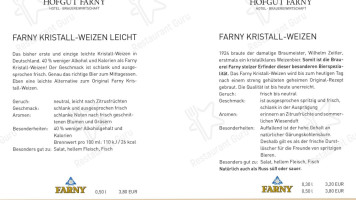 Hofgut Farny menu