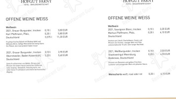 Hofgut Farny menu
