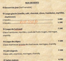 Le Farinaud menu