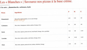 L'as De Pizz menu