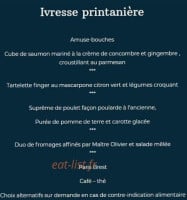 Croisière menu