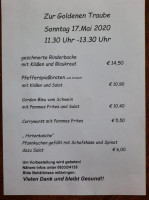 Gasthaus Zur Goldenen Traube menu