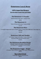 Cream Ridge Hometown menu