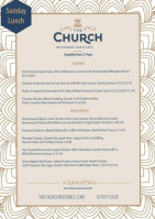 The Church Restaurant, Bar Cafe menu