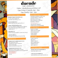 Duende menu