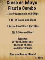 Aztec Authentic Mexican menu