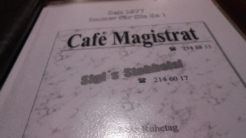 Cafe Magistrat menu