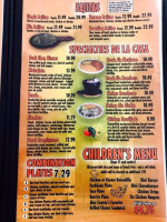 San Luis menu