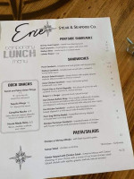 Erie Steak Seafood Co. menu