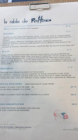 La Table Sébastien Gravé menu