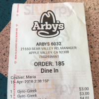 Arby's menu