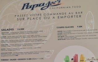 Papa Joe’s Café menu