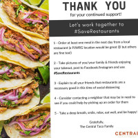 Central Taco Tequila food