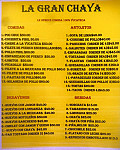 La Gran Chaya De Piste menu