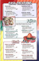 Lucero's Mexican menu