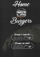 Home Burgers menu