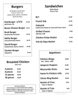 Elderberry Inn menu