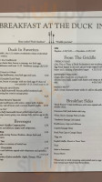 The Duck In Cafe menu