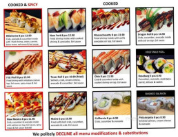 Sushi Rolls menu