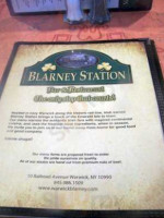 The Blarney Station menu