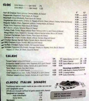 Mark Ali's Pizza menu