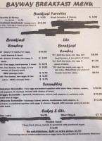 Bayway Eatery menu