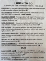 Blue Agate Cafe menu