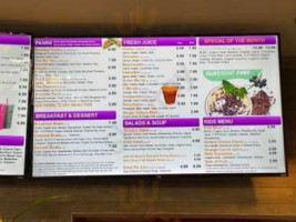 Vitality Bowls menu