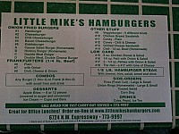 Little Mike's Hamburgers menu