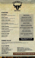 Cowboy's And Grill menu
