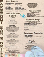 Barefoot Grill menu