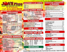 Joa's Pizza menu