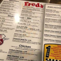 Fred's Steakhouse menu