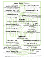 Shades Of Green menu