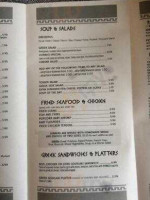 Zorba Greek Resturant menu