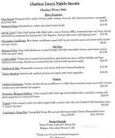 Charlton Tavern menu