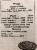 Rita's Bakery Pizza menu