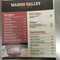 Wahoo Valley menu