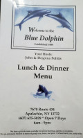 Blue Dolphin menu