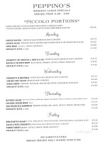 Peppino's Family Restaurant & Pizzeria menu