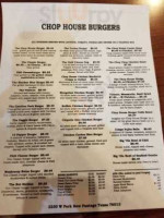 The Original Chop House Burgers menu