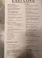 East Cove menu