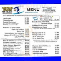 Shark Beach Burgers menu