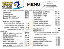 Shark Beach Burgers menu