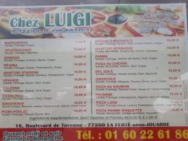 Pizza Luigi menu