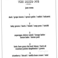 The Blind Pig Kitchen menu